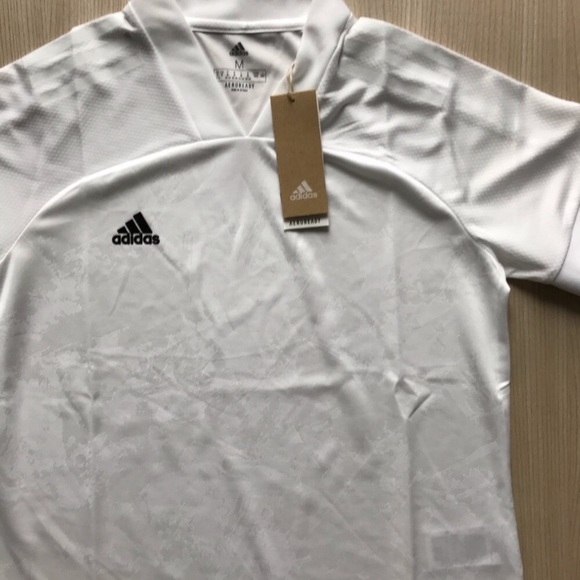 Adidas White Textured Breathable Active Top - Picture 5 of 9
